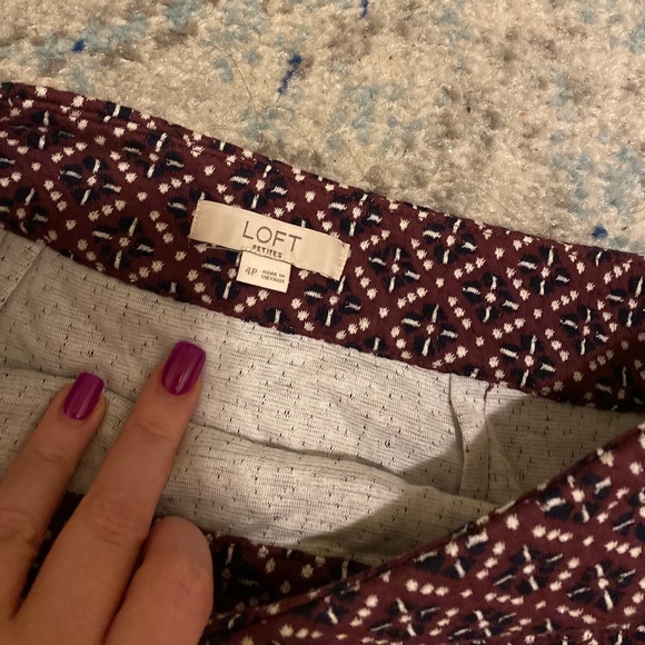 Loft burgundy & navy print miniskirt with pockets - Picture 5 of 5